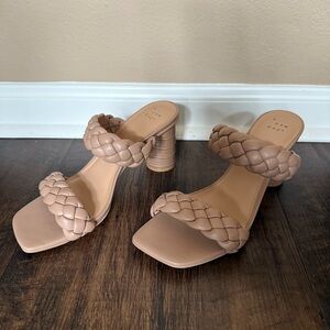 👡Tan Braided Heels. Target “A New Day” Mules. Size 8